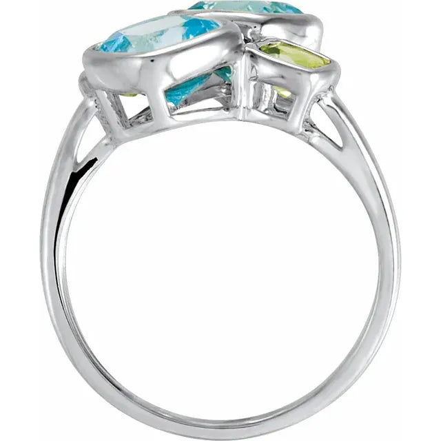 NATURAL TOPAZ & PERIDOT RING