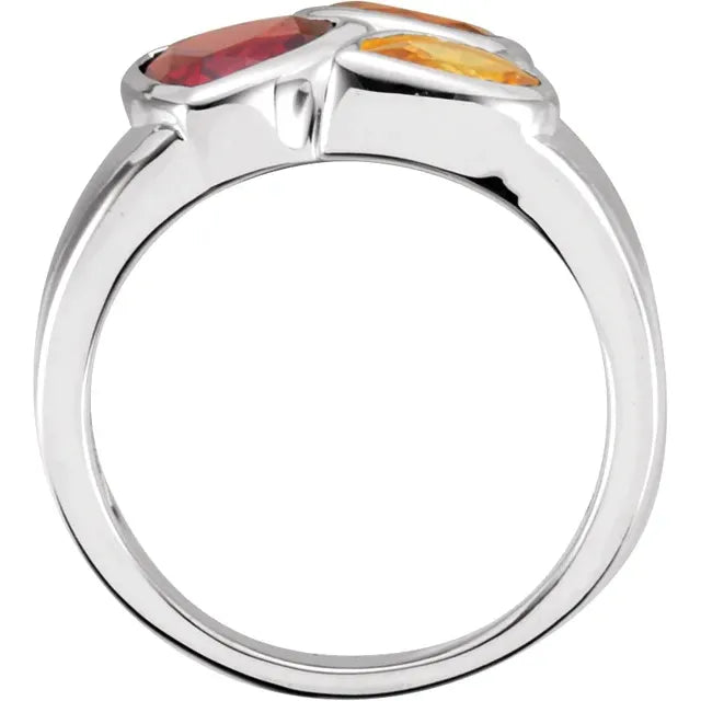 NATURAL GARNET & CITRINE RING