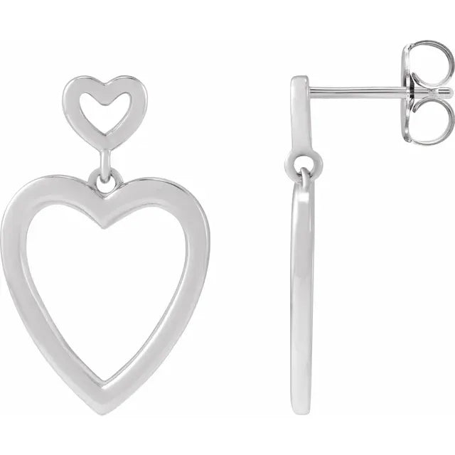 DANGLE HEART EARRINGS