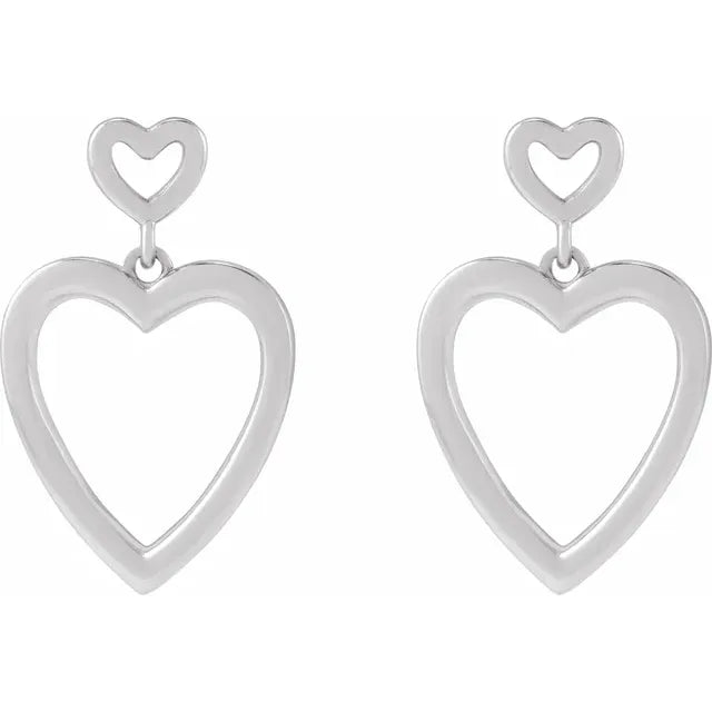 DANGLE HEART EARRINGS